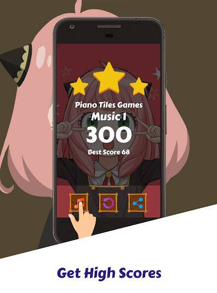 Скачать взломанную Spy X Family Game Piano Tiles [Много монет] MOD apk на Андроид