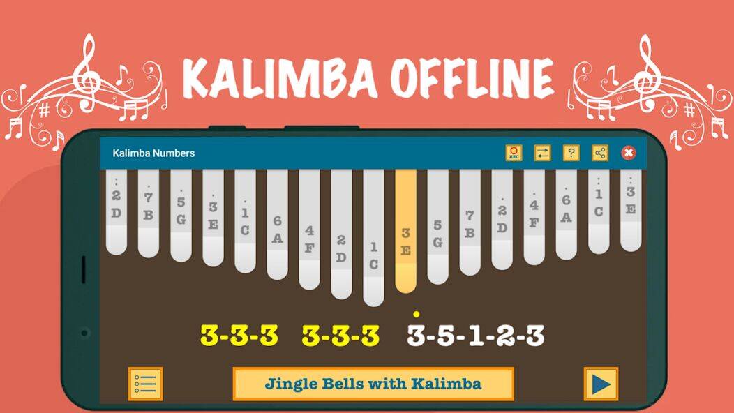 Скачать взломанную Kalimba App With Songs Numbers [Много монет] MOD apk на Андроид