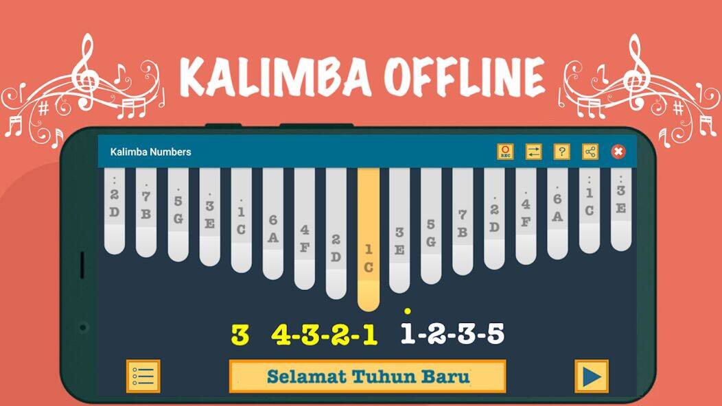 Скачать взломанную Kalimba App With Songs Numbers [Много монет] MOD apk на Андроид