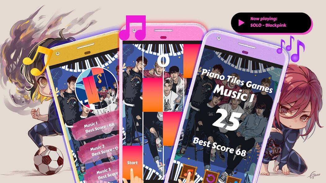 Скачать взломанную Game Blue Lock - Piano Tiles [Много денег] MOD apk на Андроид
