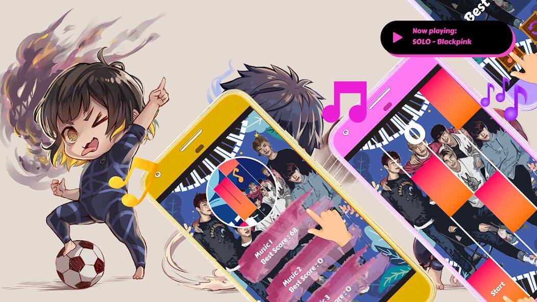 Скачать взломанную Game Blue Lock - Piano Tiles [Много денег] MOD apk на Андроид