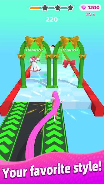 Скачать взломанную Racing Hair - Music Dance 3D [Бесплатные покупки] MOD apk на Андроид