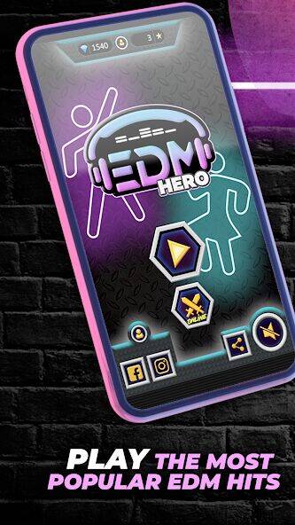 Скачать взломанную EDM - Guitar Hero: Music Game [Бесплатные покупки] MOD apk на Андроид