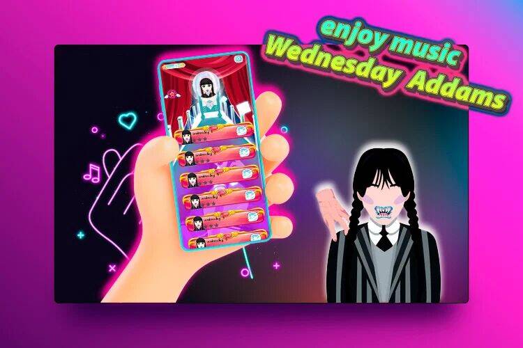 Скачать взломанную Wednesday Addams tiles piano [Много монет] MOD apk на Андроид
