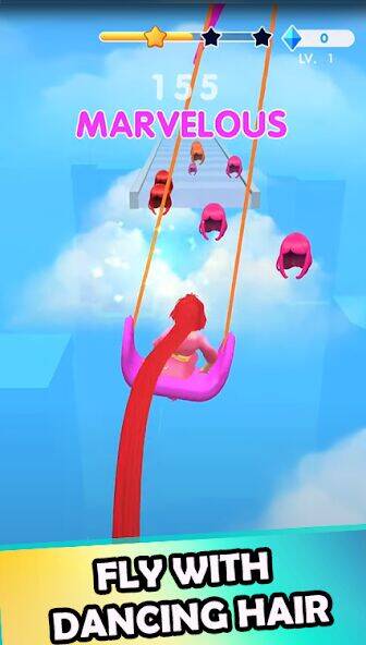 Скачать взломанную Hair Challenge Dancing Race 3D [Бесплатные покупки] MOD apk на Андроид