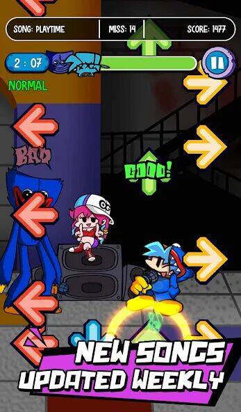 Скачать взломанную FNF Music Mod Funkin Живое шоу [Много денег] MOD apk на Андроид