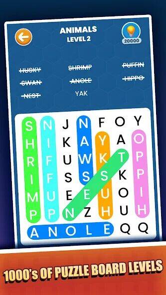 Скачать взломанную Word Search Supreme Puzzle [Много монет] MOD apk на Андроид