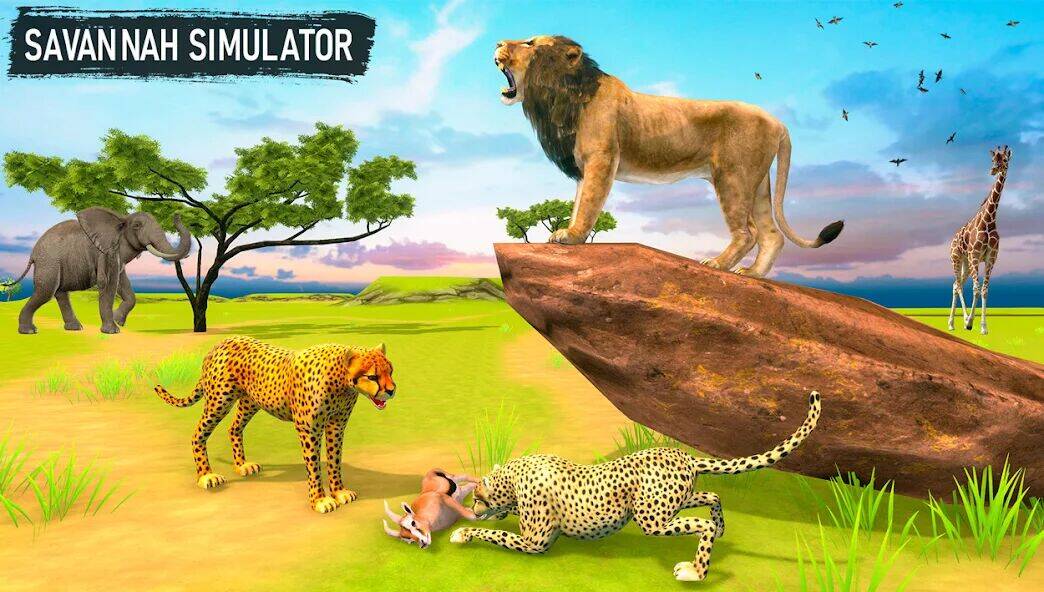 Скачать взломанную Savanna Animal Survival Game [Бесплатные покупки] MOD apk на Андроид