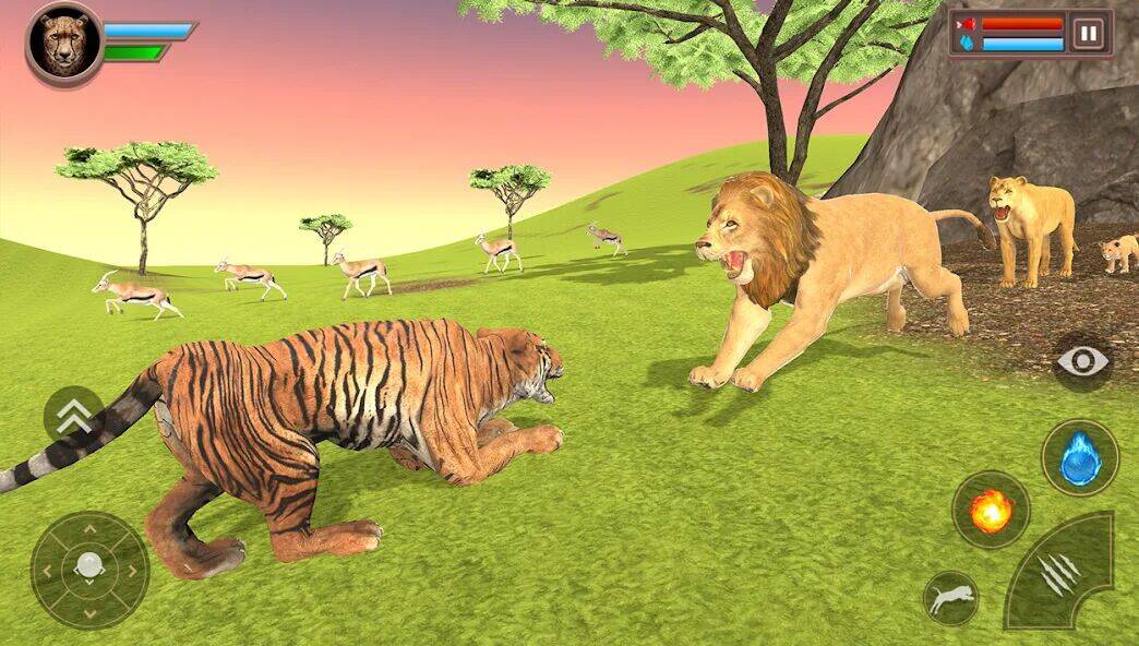 Скачать взломанную Savanna Animal Survival Game [Бесплатные покупки] MOD apk на Андроид
