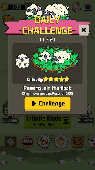 Скачать взломанную Sheep N Sheep: Daily Challenge [Много денег] MOD apk на Андроид