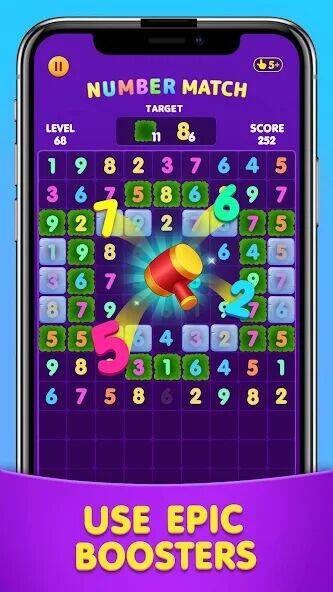 Скачать взломанную Number Match: Ten Crush Puzzle [Мод меню] MOD apk на Андроид