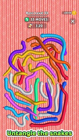 Скачать взломанную Tangled Snakes [Много монет] MOD apk на Андроид