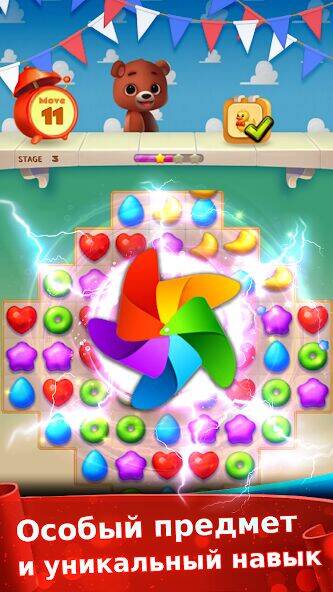 Скачать взломанную Toy Bear Sweet POP: Match 3 [Много монет] MOD apk на Андроид