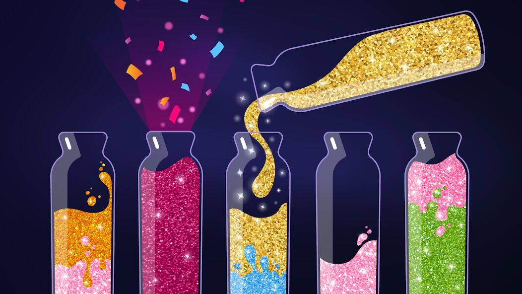 Скачать взломанную Бутылочки и Пробирки:Get Color [Много денег] MOD apk на Андроид