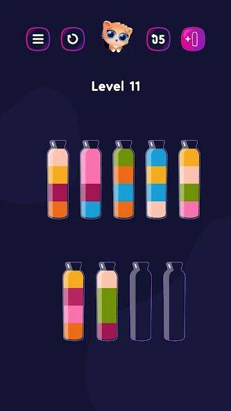 Скачать взломанную Бутылочки и Пробирки:Get Color [Много денег] MOD apk на Андроид