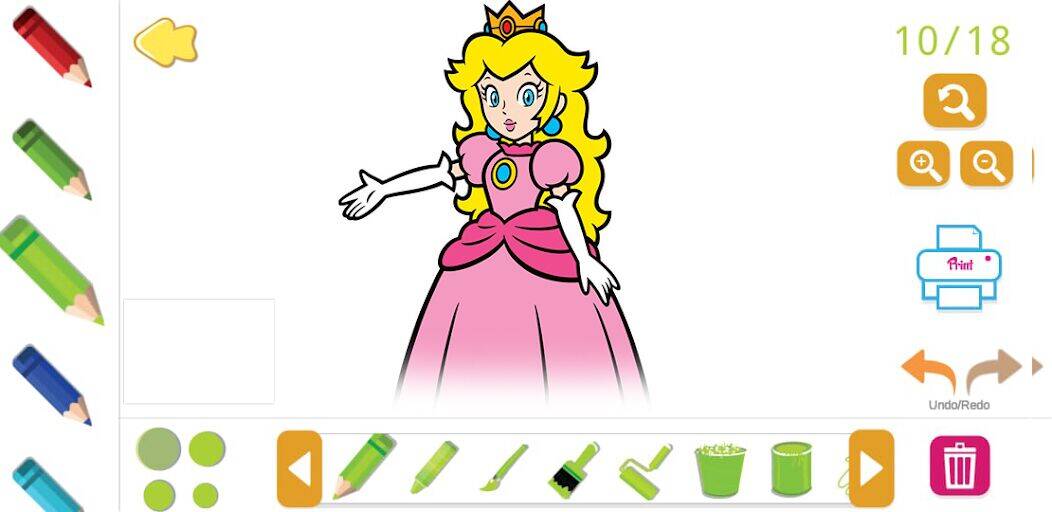 Скачать взломанную Princess Peach Paint Coloring [Много монет] MOD apk на Андроид