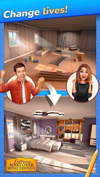Скачать взломанную Extreme Makeover: Home Edition [Много денег] MOD apk на Андроид