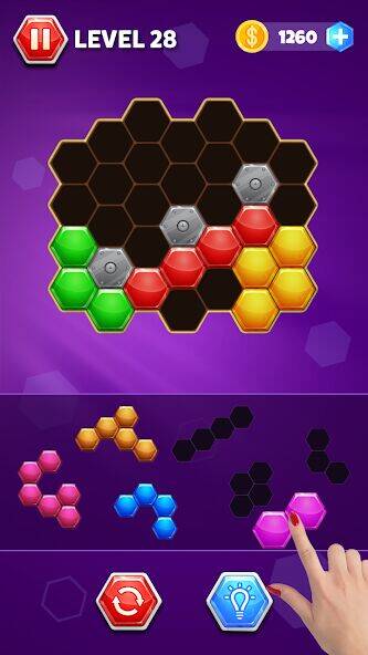 Скачать взломанную Hexa Block Merge - Hexa Puzzle [Мод меню] MOD apk на Андроид