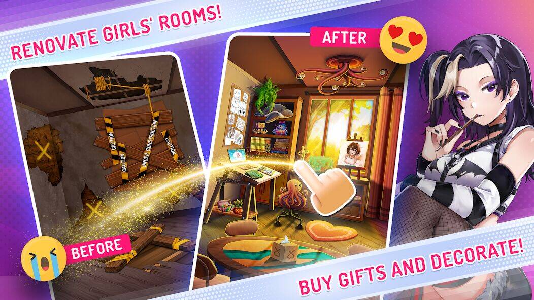 Скачать взломанную Eroblast: Waifu Dating Sim [Много монет] MOD apk на Андроид