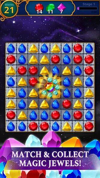 Скачать взломанную Jewels Magic: Mystery Match3 [Много денег] MOD apk на Андроид