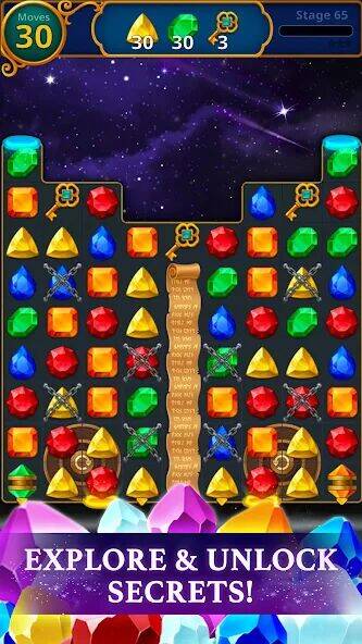 Скачать взломанную Jewels Magic: Mystery Match3 [Много денег] MOD apk на Андроид