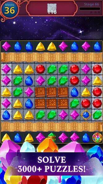 Скачать взломанную Jewels Magic: Mystery Match3 [Много денег] MOD apk на Андроид
