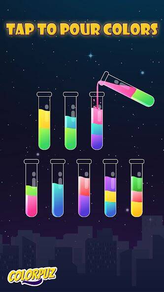 Скачать взломанную Colorpuz - Water Sort Puzzle [Мод меню] MOD apk на Андроид