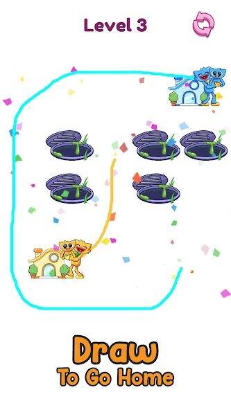Скачать взломанную Draw To Go Home: Draw the line [Много монет] MOD apk на Андроид