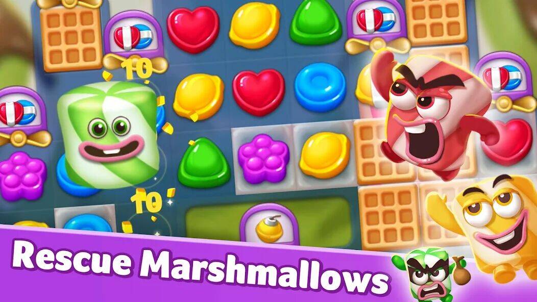 Скачать взломанную Lollipop & Marshmallow Match3 [Бесплатные покупки] MOD apk на Андроид