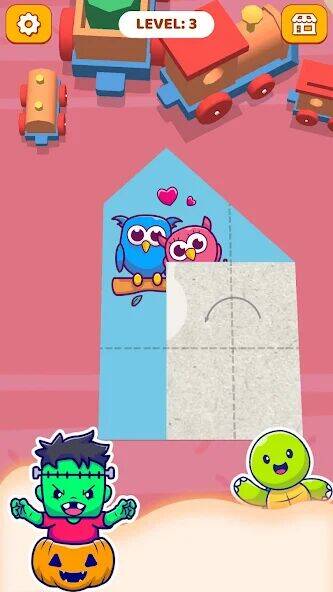 Скачать взломанную Paper Fold: Paper Puzzle 3D [Бесплатные покупки] MOD apk на Андроид