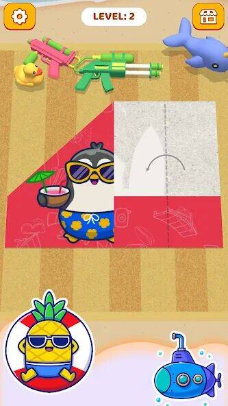 Скачать взломанную Paper Fold: Paper Puzzle 3D [Бесплатные покупки] MOD apk на Андроид
