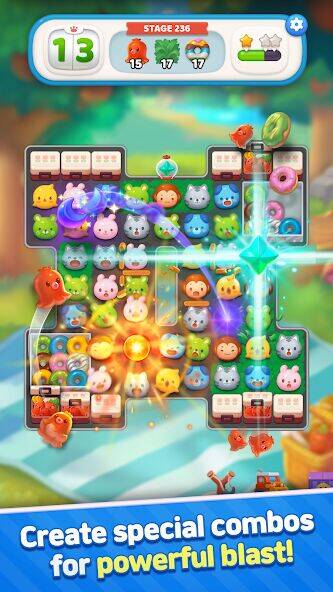 Скачать взломанную Anipang Match [Много монет] MOD apk на Андроид