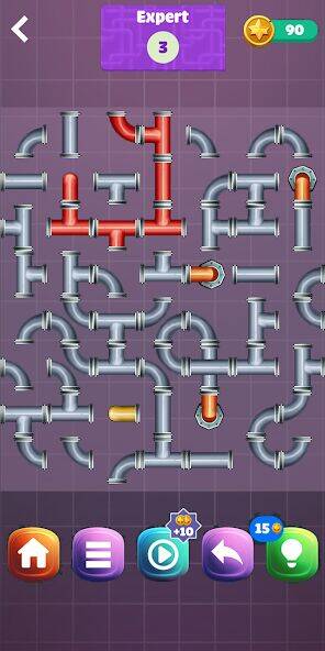 Скачать взломанную Pipe Puzzle Connect [Много монет] MOD apk на Андроид