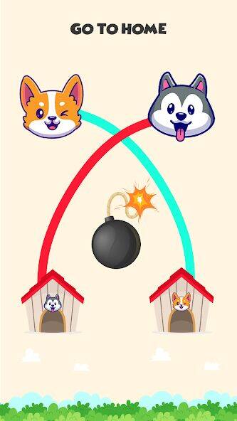 Скачать взломанную Dog rush: Draw to save games [Много монет] MOD apk на Андроид