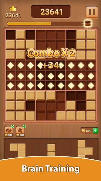 Скачать взломанную Wood Block Puzzle [Много монет] MOD apk на Андроид