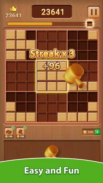 Скачать взломанную Wood Block Puzzle [Много монет] MOD apk на Андроид