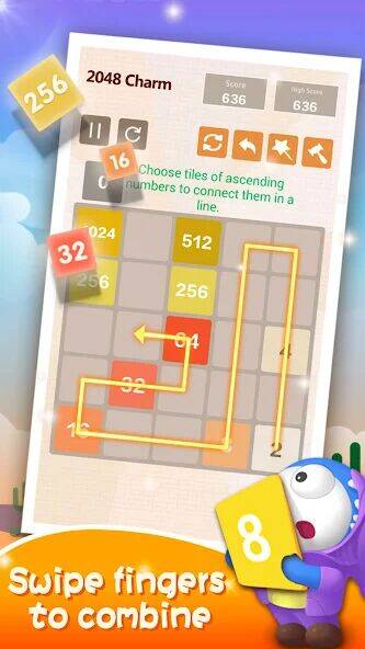 Скачать взломанную 2048 Очарование: головоломка [Много денег] MOD apk на Андроид