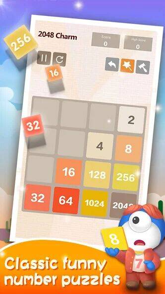 Скачать взломанную 2048 Очарование: головоломка [Много денег] MOD apk на Андроид