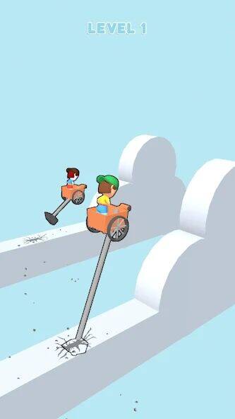Скачать взломанную Hammer Race 3D [Много денег] MOD apk на Андроид