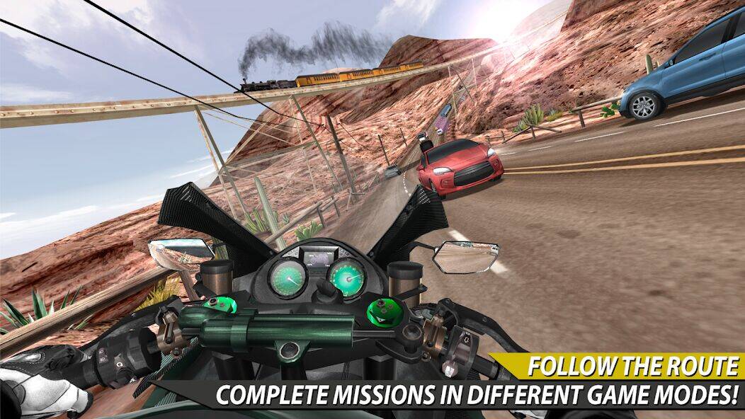 Скачать взломанную Moto Rider In Traffic [Много монет] MOD apk на Андроид