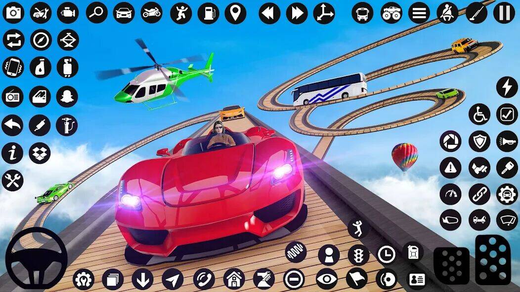 Скачать взломанную GT Car Stunt : Ramp Car Stunts [Много денег] MOD apk на Андроид
