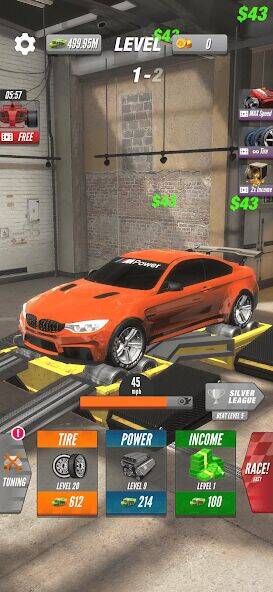 Скачать взломанную Dyno 2 Race - Car Tuning [Много денег] MOD apk на Андроид