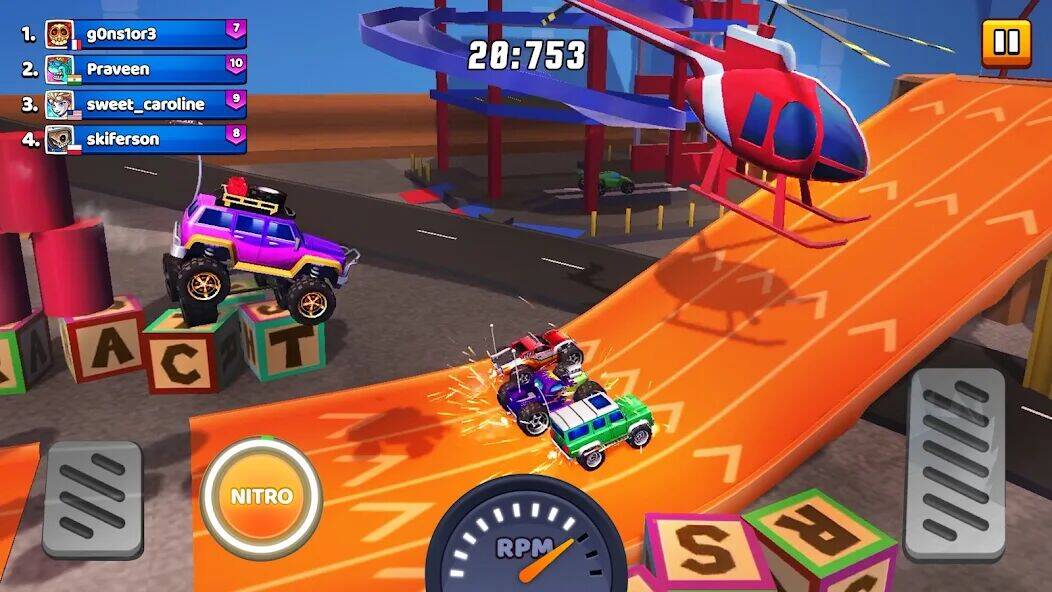 Скачать взломанную Nitro Jump Racing [Много денег] MOD apk на Андроид