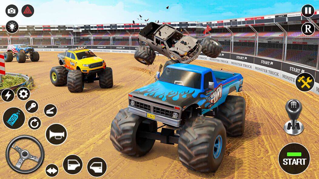 Скачать взломанную Fearless US Monster Truck Game [Бесплатные покупки] MOD apk на Андроид