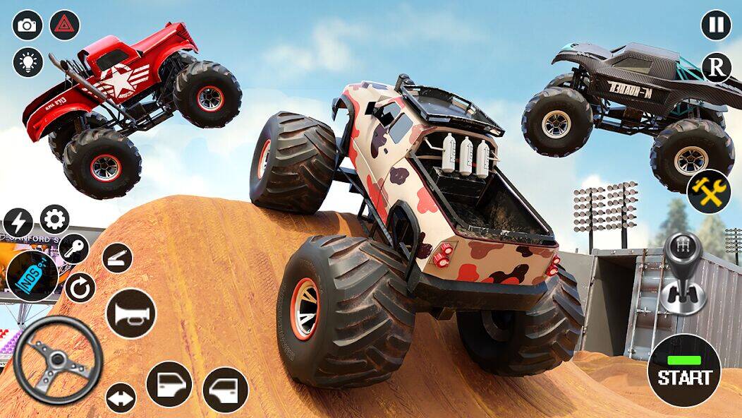 Скачать взломанную Fearless US Monster Truck Game [Бесплатные покупки] MOD apk на Андроид