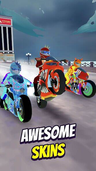 Скачать взломанную Wild Wheels: Мото гонки 3D [Много монет] MOD apk на Андроид