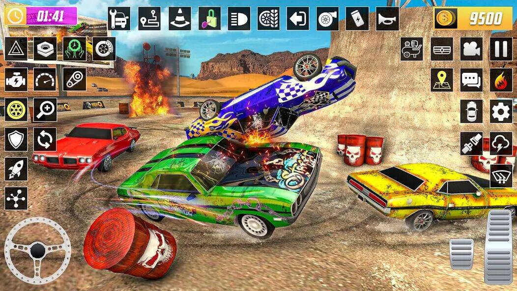 Скачать взломанную Автомобильная игра Снос дерби [Много монет] MOD apk на Андроид