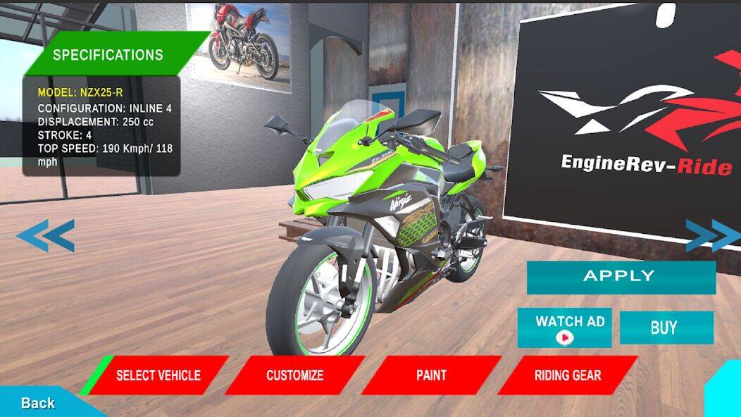 Скачать взломанную EngineRev-Ride [Много монет] MOD apk на Андроид