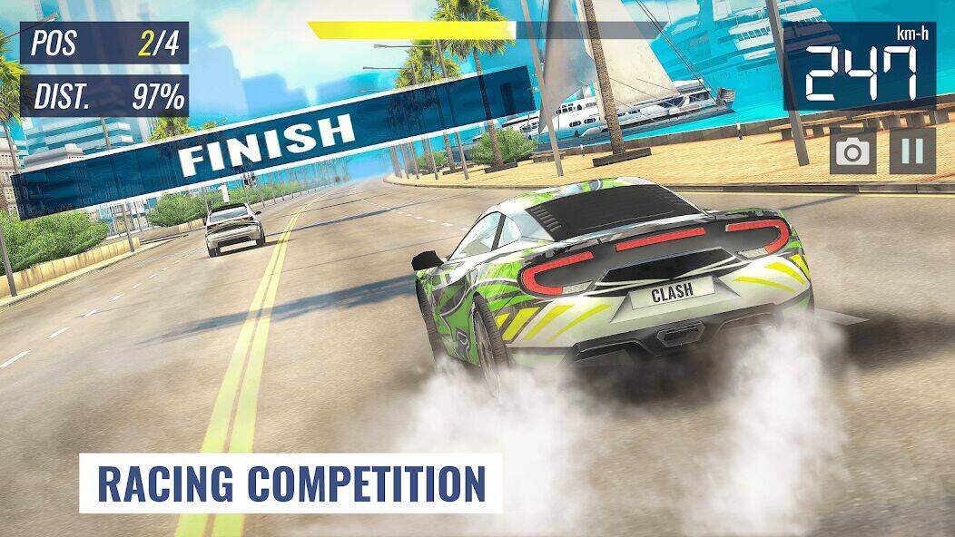 Скачать взломанную Racing Clash [Бесплатные покупки] MOD apk на Андроид