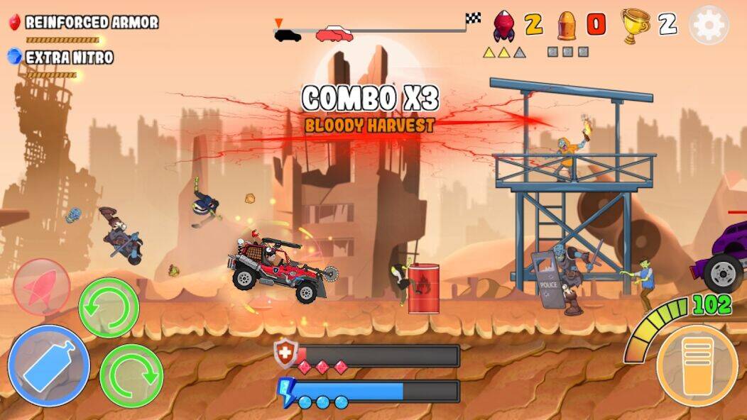 Скачать взломанную Zombie Crash Racing: Die Chase [Бесплатные покупки] MOD apk на Андроид